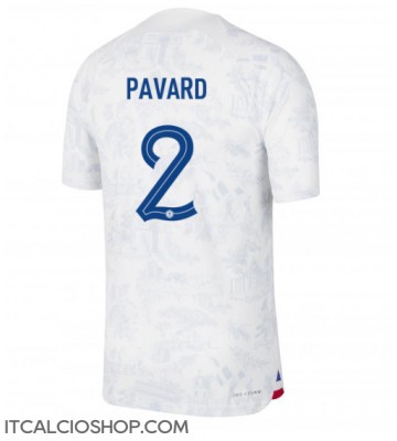 Francia Benjamin Pavard #2 Seconda Maglia Mondiali 2022 Manica Corta